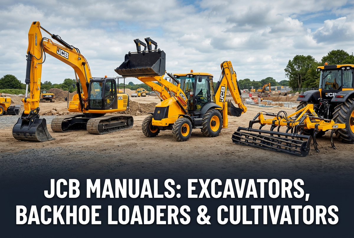 JCB Manuals: Excavators, Backhoe Loaders and Cultivators (PDF)
