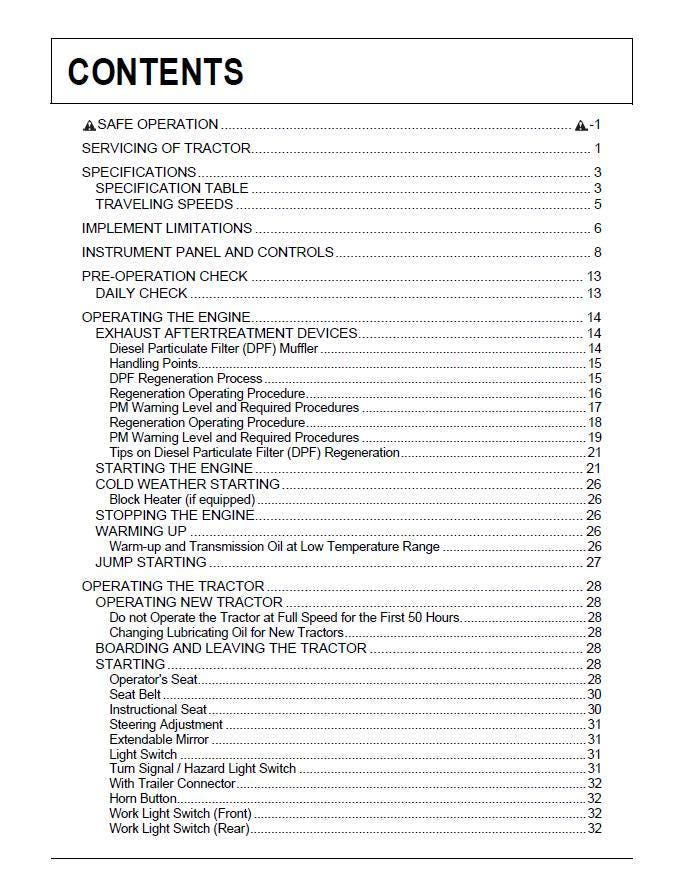 Kubota M100GX / M110GX / M126GX / M135GX Tractor Operators Manual 2012
