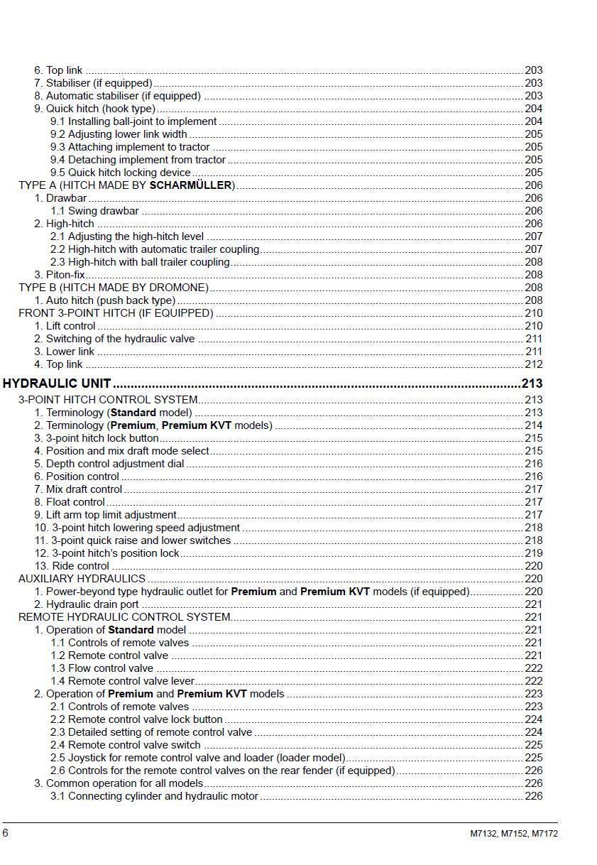 Kubota M7132 / M7152 / M7172 M7002 Tier 4 Tractor Operators Manual 2019