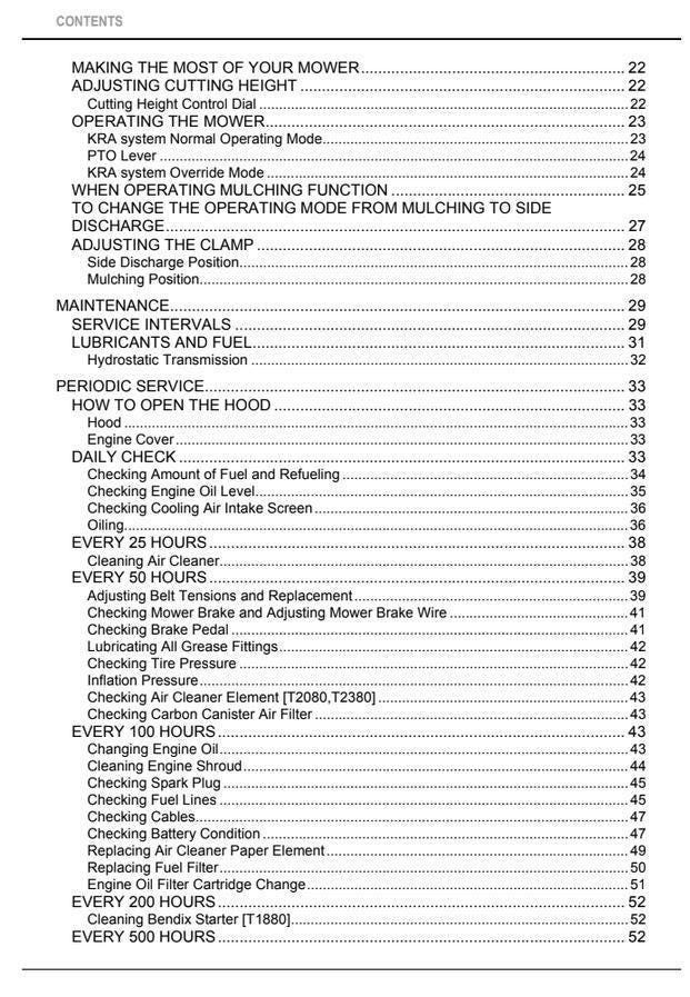 Kubota Lawn Tractor Manual - T1880, T2080, and T2380 Guide