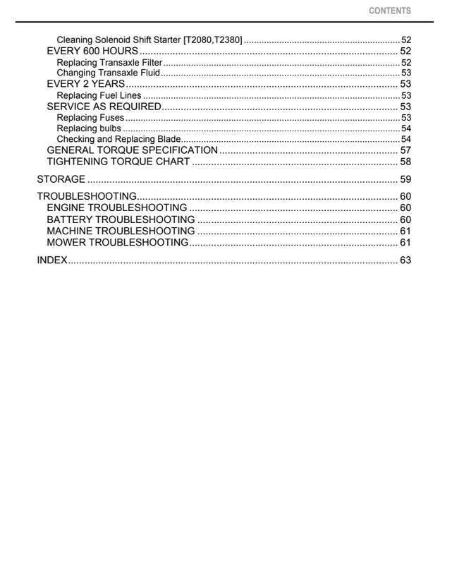 Kubota Lawn Tractor Manual - T1880, T2080, and T2380 Guide