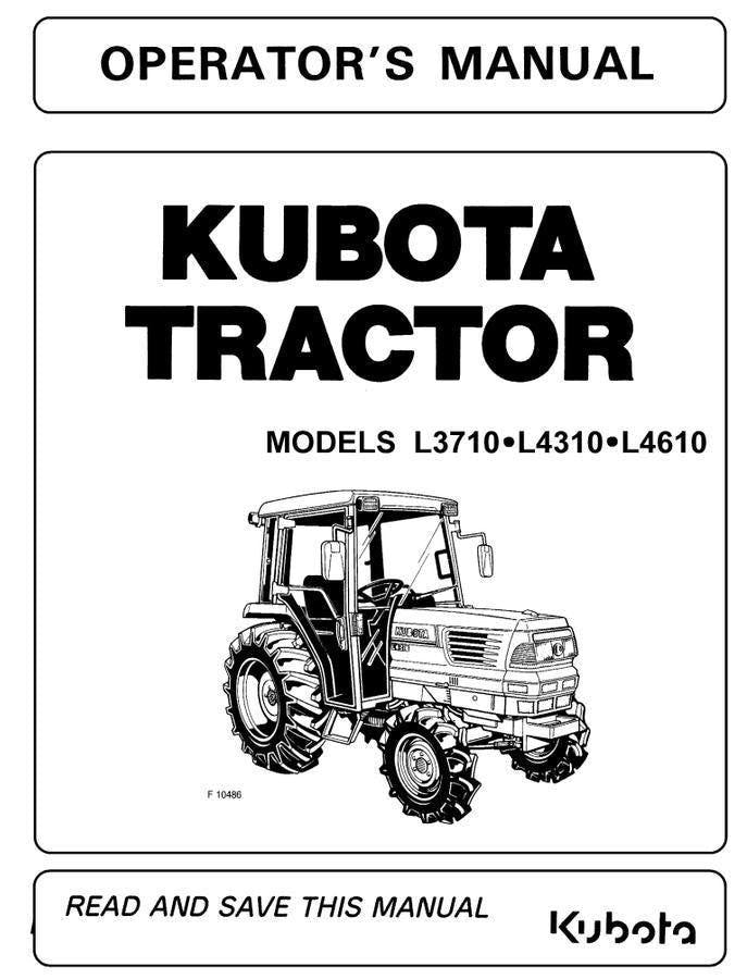 Kubota Tractor Manual L3710, L4310, L4610 (Operator Guide PDF)