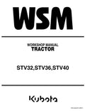 Kubota STV Tractor Workshop Manual: STV32, STV36, STV40 Service Guide