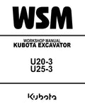 Kubota Excavator Workshop Manual: U20-3 & U25-3 (Digital PDF)