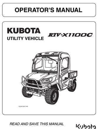 Kubota RTV-X1100C Manual: Utility Vehicle Guide - Digital PDF