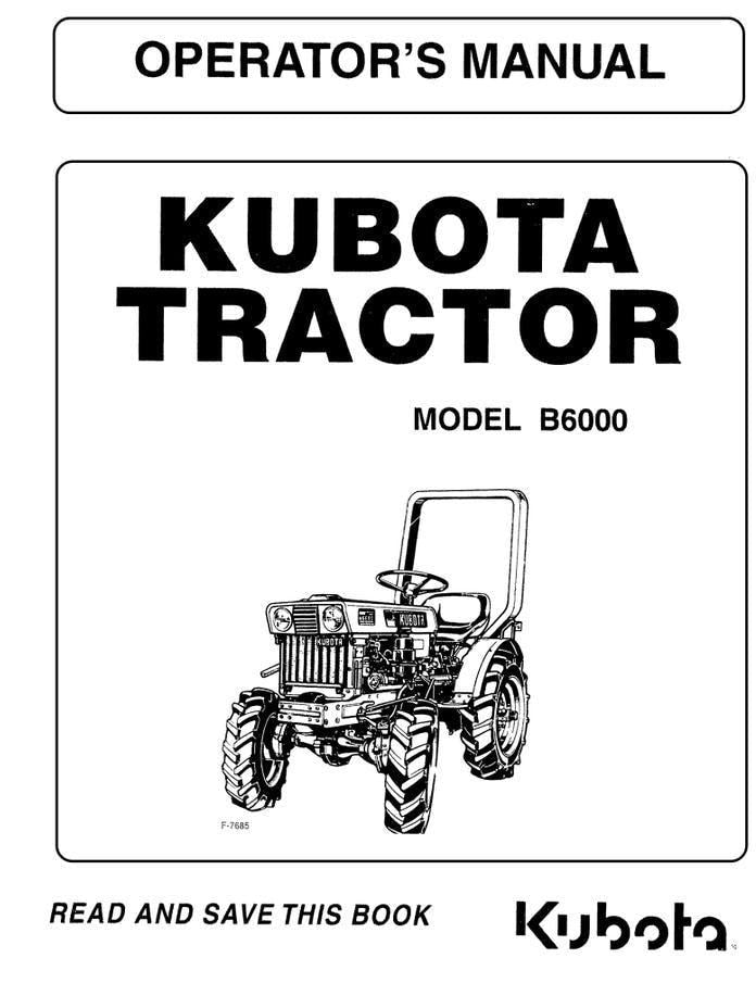 Kubota B6000 Tractor Operators Manual