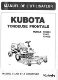 Kubota Front Mower Guide: F2000 Series Operator Manual (PDF)