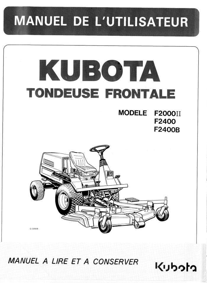 Kubota Front Mower Guide: F2000 Series Operator Manual (PDF)
