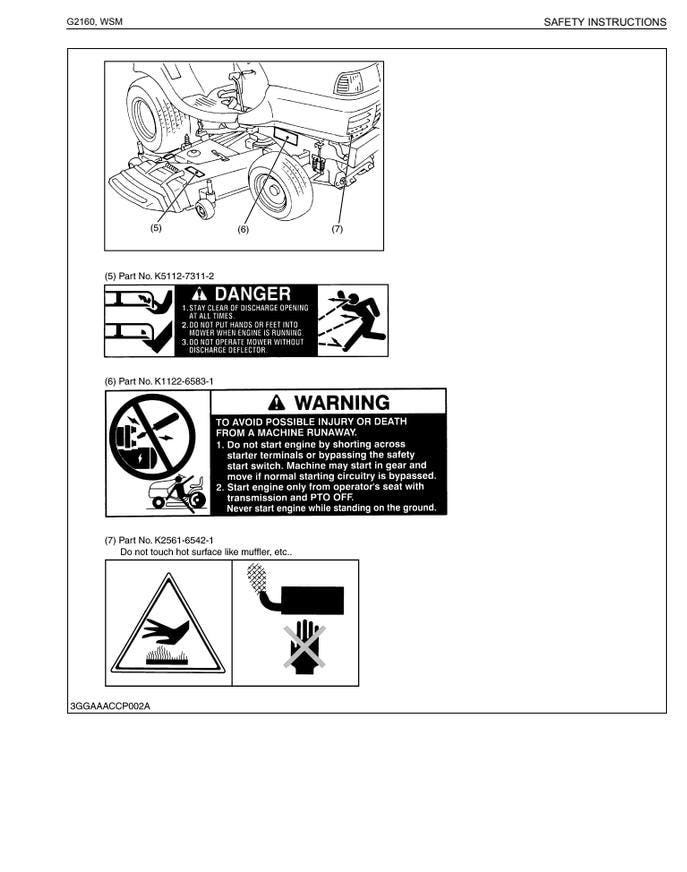 Kubota Garden Tractor Manual - Service and Repair for G2160 Series