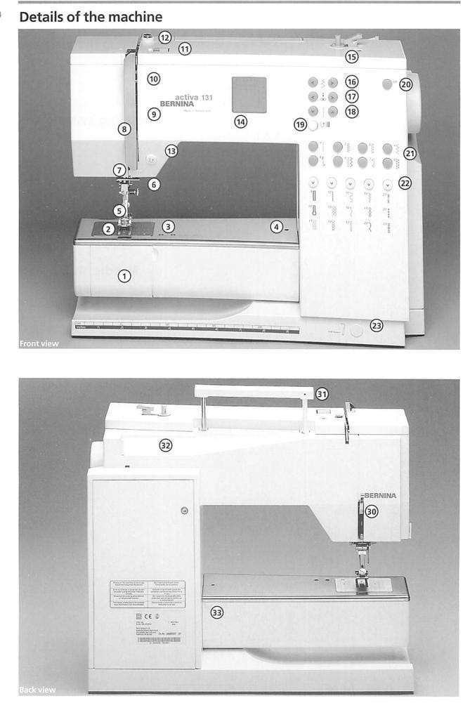 Bernina Activa 130 & 131 Manual - Sewing Machine Instructions