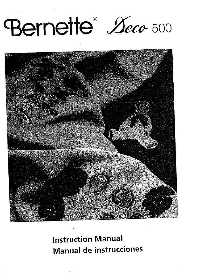 Embroidery Machine Manual: Bernina Bernette Deco 500 - Digital PDF