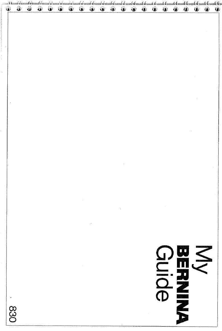 Bernina 830 sewing machine user manual