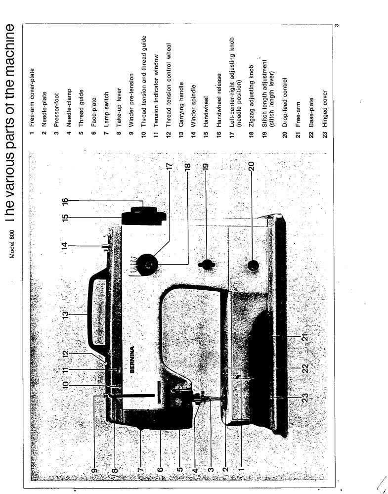 Bernina 800 sewing machine user manual