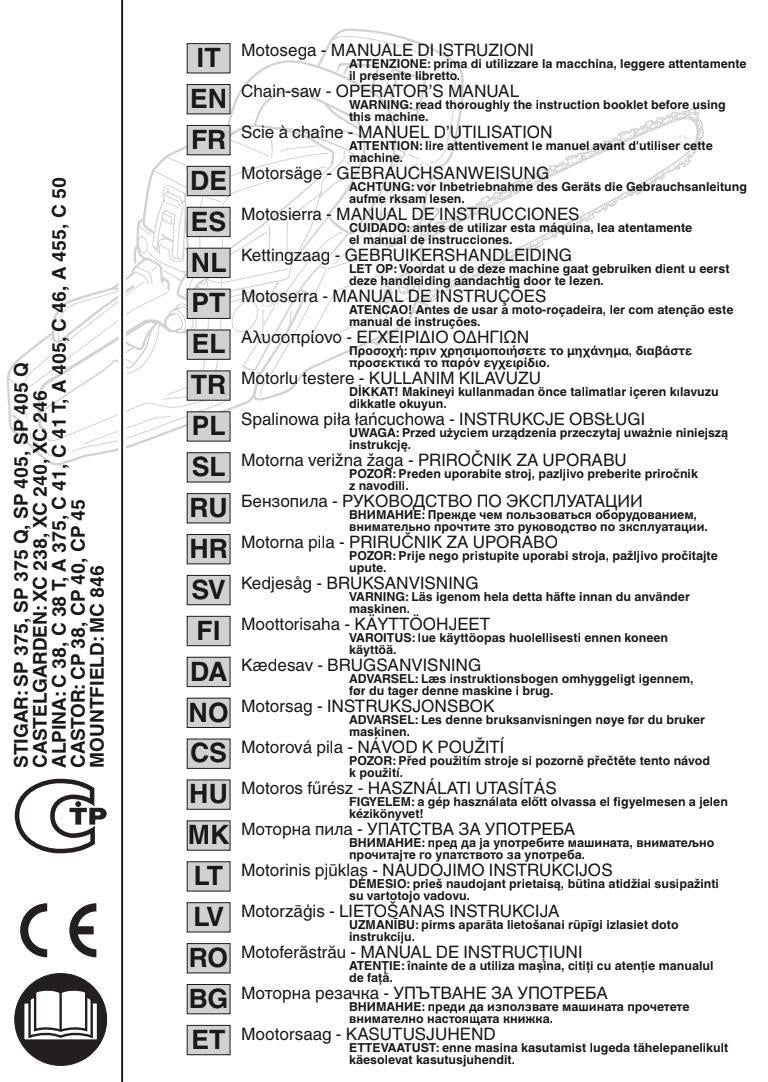 Chainsaw User Manual - Stiga, Alpina, Castelgarden, Mountfield PDF