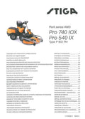 Stiga Park Series Ride-On Lawnmower Manual (Pro 740 IOX, Pro 540 IX) (PDF Download)