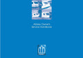 Blue cover of the Abbey Owner's Service Handbook, featuring a small collage of white caravans near the top and the Abbey logo at the bottom.