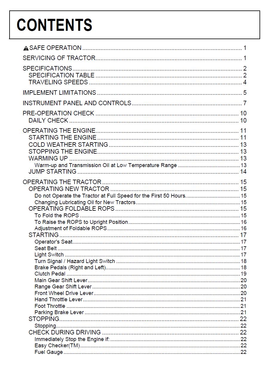 Kubota M7040SU / M7040SUD Tractor Operators Manual (2009 Edition)