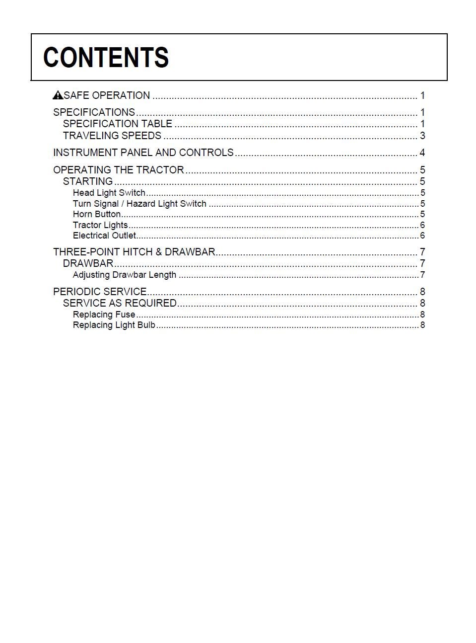 Kubota L4600 Tractor Operators Manual (2012 Edition)