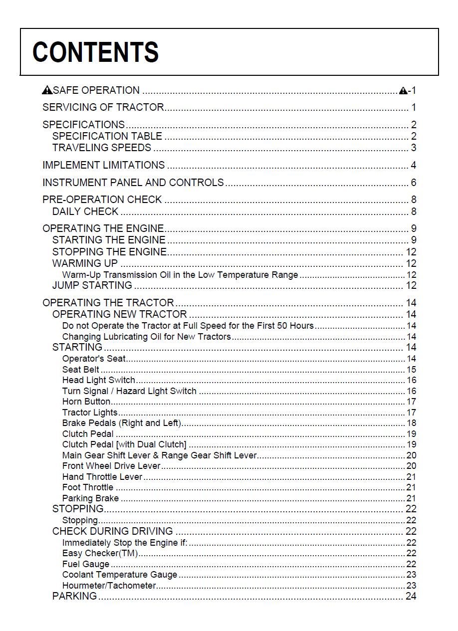 Kubota L3200 / L3800 Tractor Operators Manual (2012 Edition)