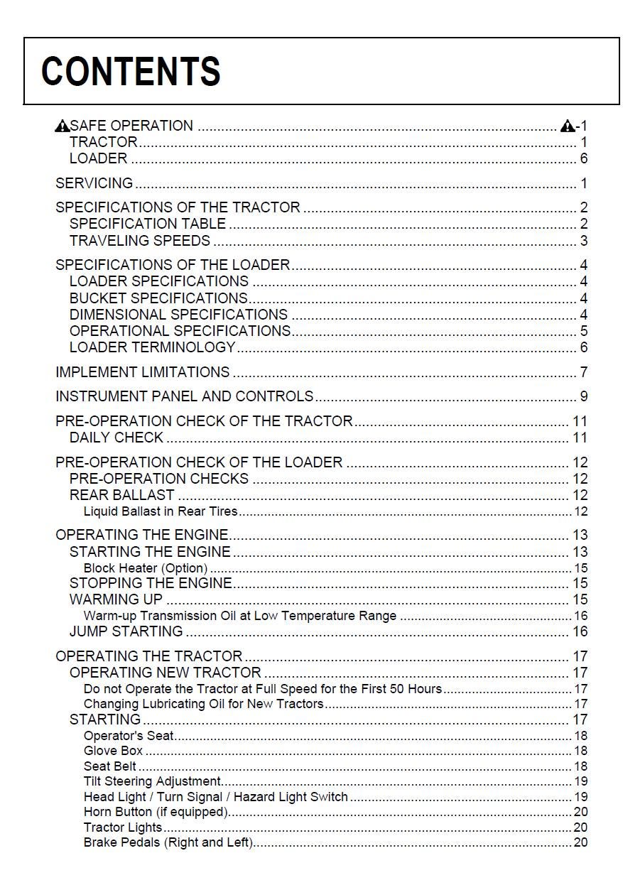 Kubota B26TL Tractor Operators Manual (2006 Edition)