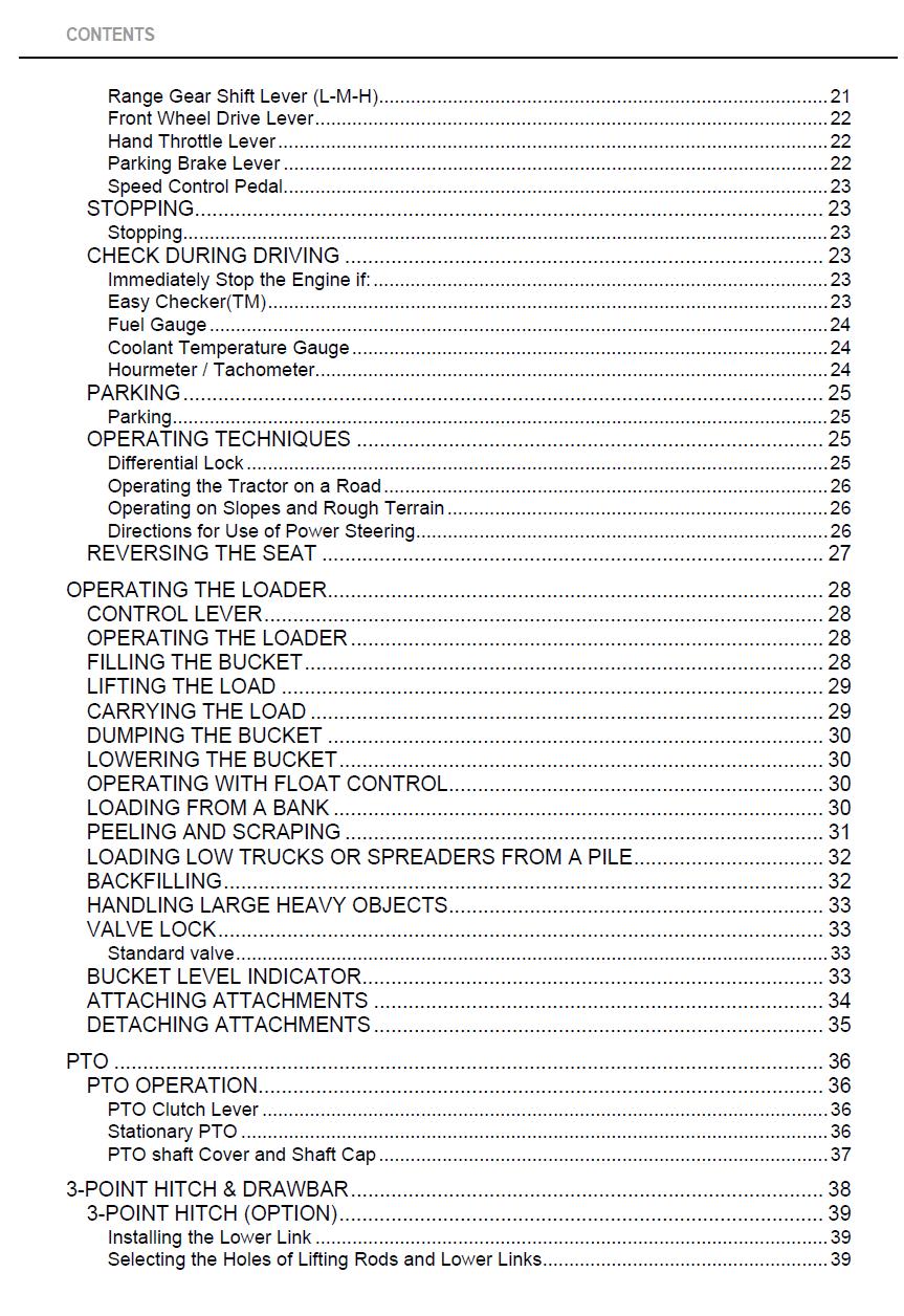 Kubota B26TL Tractor Operators Manual (2006 Edition)