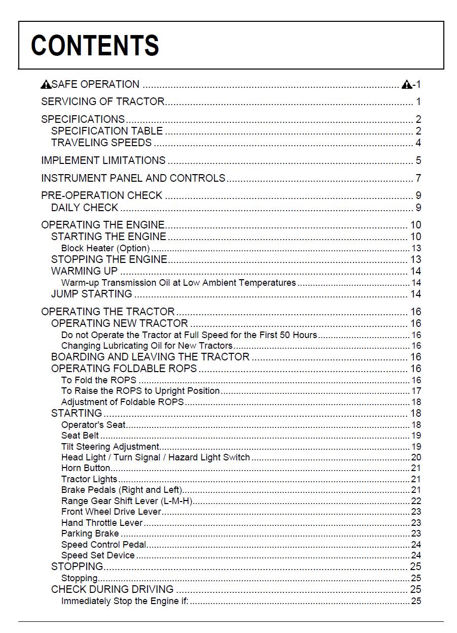 Kubota B2301 / B2601 Tractor Operators Manual (2015 Edition)