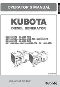 Kubota GL6000 / GL7000 / GL9000 / GL11000 Diesel Generator Operators Manual