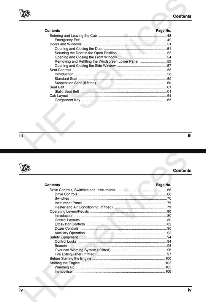 JCB 8026CTS / 8025ZTS / 8030ZTS / 8035ZTS Excavator Operator's Manual (2011 Edition) PDF Download