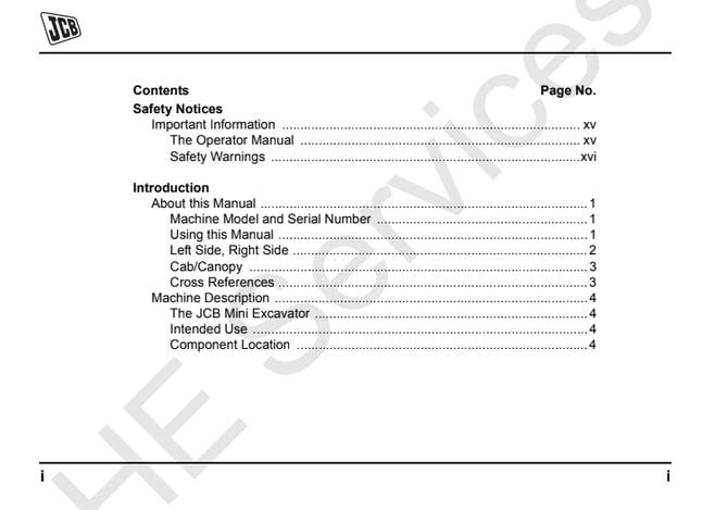 JCB 8026CTS / 8025ZTS / 8030ZTS / 8035ZTS Excavator Operator's Manual (2011 Edition) PDF Download