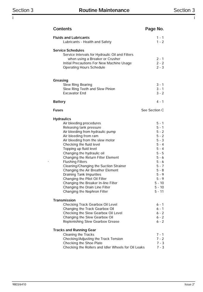 JCB JS130 / JS160 Tracked Excavator Service Manual (1996-2004 Edition) PDF Download