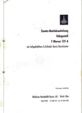 Magirus-Deutz F Mercur 125 A Chassis Supplementary Operating Manual (1962) PDF Download