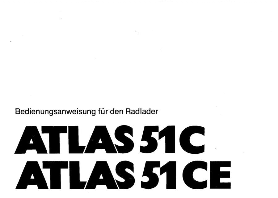 Atlas Wheel Loader AR51C / AR51CE Operators Manual PDF Download