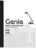 Genie S-40 / S-45 Telescopic Boom Lift Owners Manual (2011) PDF Download
