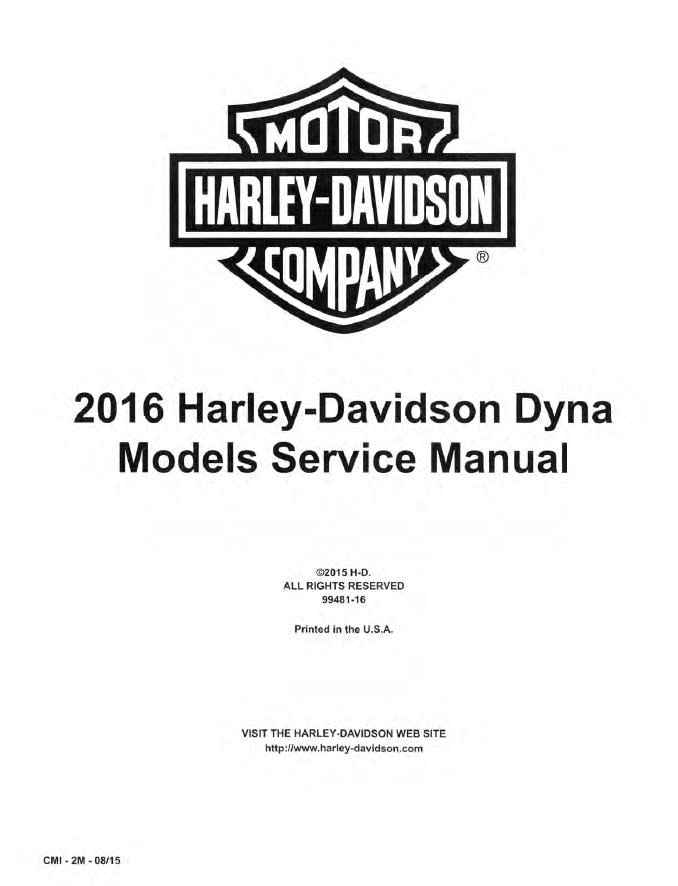 Harley-Davidson Dyna Models Service Manual (2016) PDF Download
