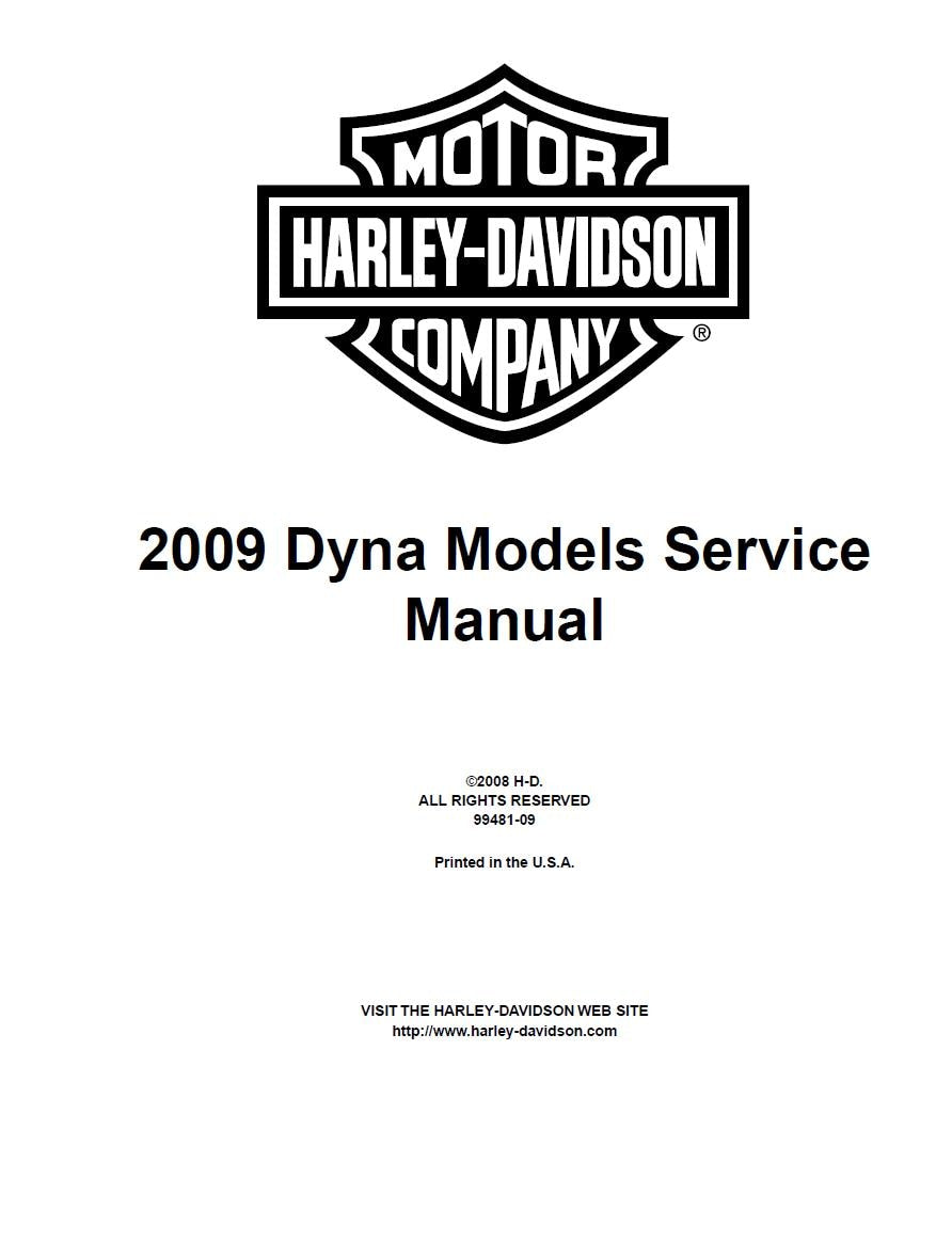 Harley-Davidson Dyna Models Service Manual (2009) PDF Download