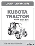 Front cover of a Kubota tractor operator's manual, showing a black-and-white line drawing of a tractor with the title 'OPERATOR'S MANUAL' and 'KUBOTA TRACTOR' on a white background with gray header and footer bands.