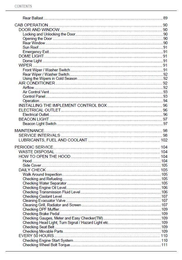 Kubota M100GX / M110GX / M126GX / M135GX Tractor Operators Manual 2012