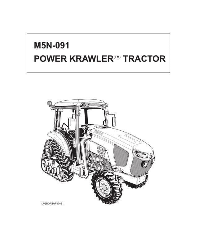 Kubota M5N-091 Power Krawler Tractor Operators Manual