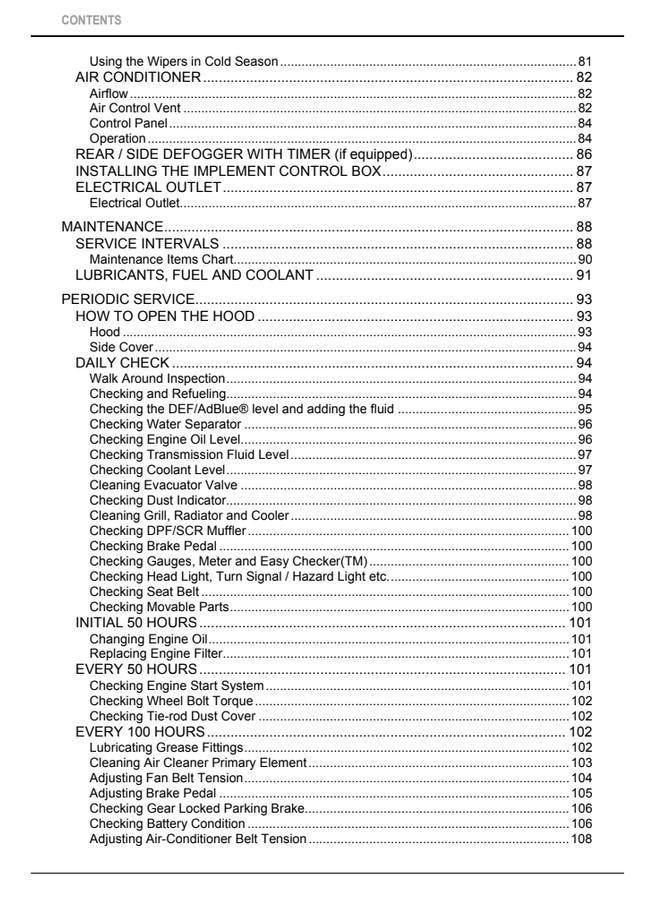 Kubota M5N-091 Power Krawler Tractor Operators Manual