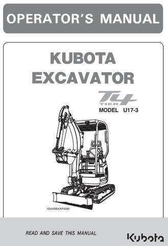 Kubota U17-3 Excavator Manual: Operator Guide for Tier 4 Compact Model