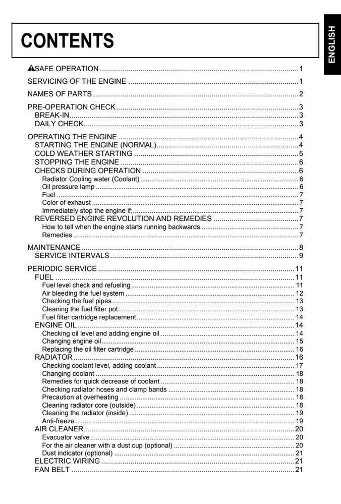 Kubota Operator Manual: D1503-M-E to V2403-M-E - Diesel Engines