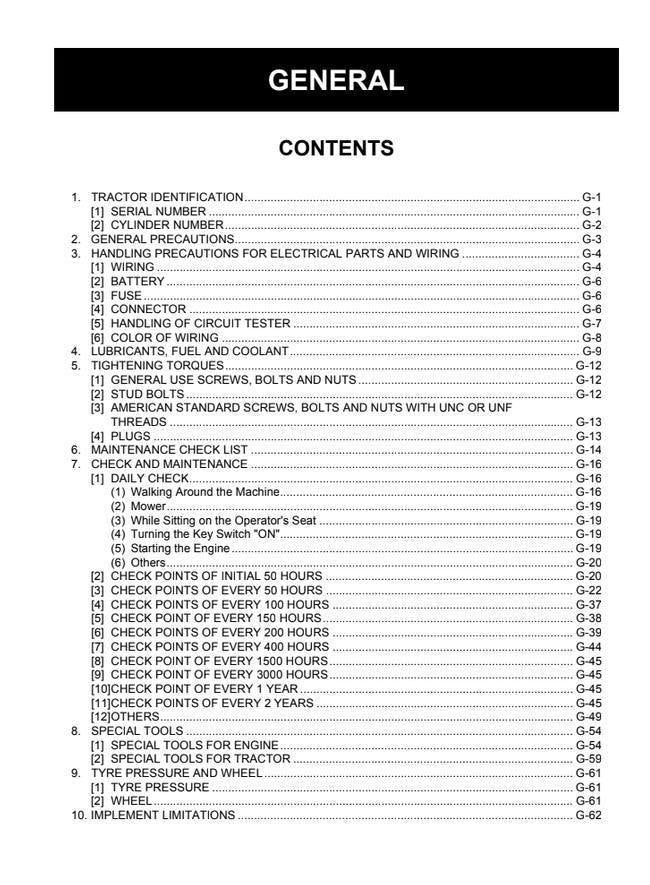 Kubota G23 G26 Mower Workshop Manual - Repair and Service PDF