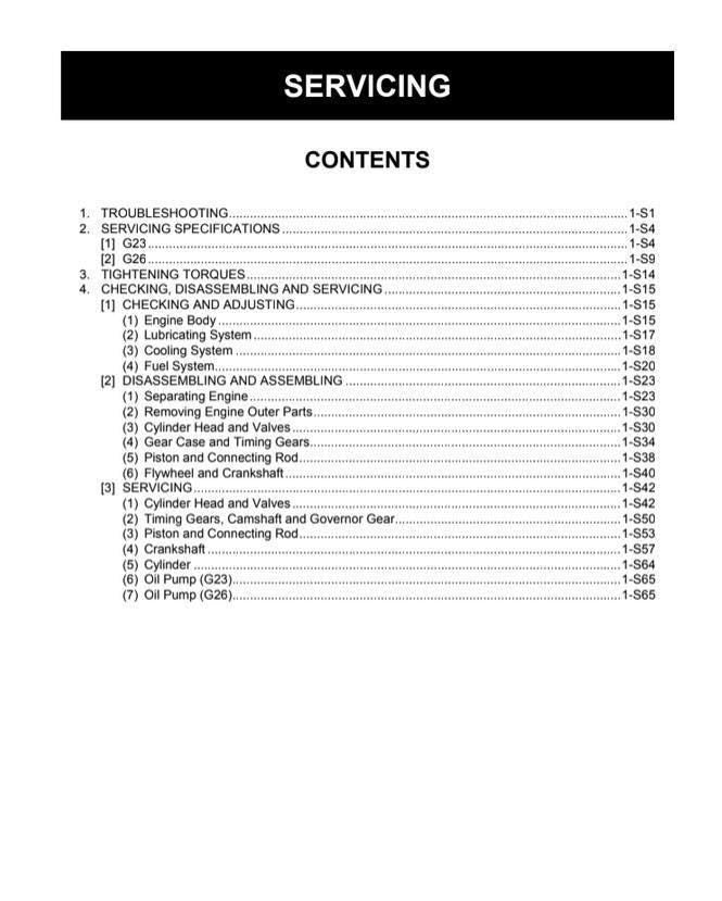 Kubota G23 G26 Mower Workshop Manual - Repair and Service PDF
