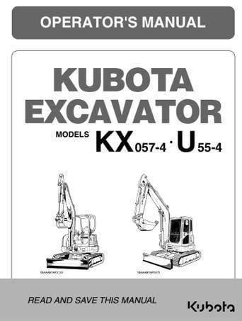 Kubota Excavator Manual: KX057-4 & U55-4 - Digital PDF Guide