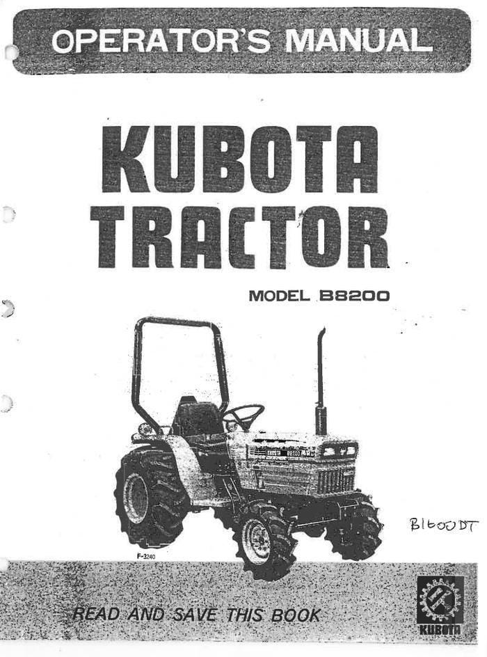 Kubota B8200 Tractor Manual: Operator Guide and Maintenance PDF