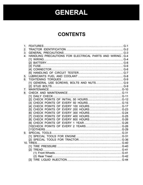 Kubota Tractor Service Manual - B1710, B2110, B2410 & B2710 Models