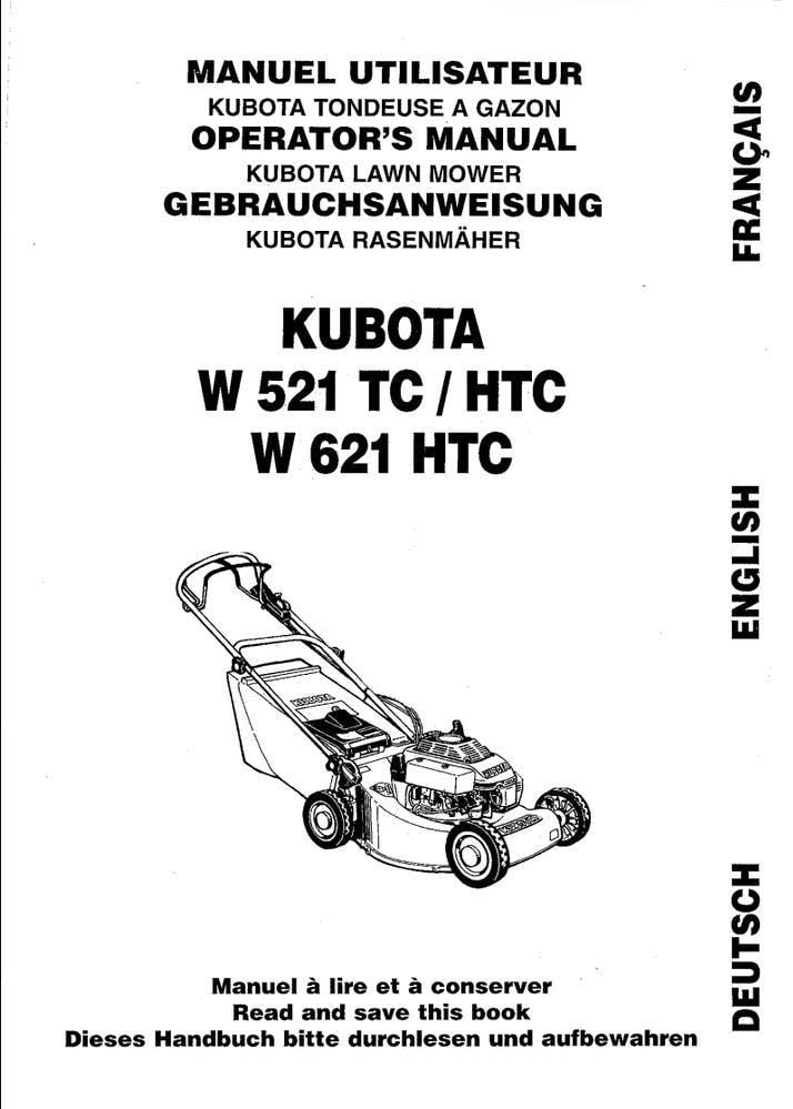 Kubota Mower Manual: W521TC, W521HTC, W621HTC - Digital PDF Download