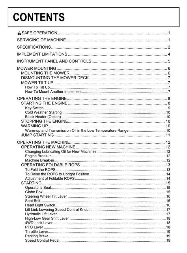Kubota Front Mower Operator Manual - Models F2880 and F3680