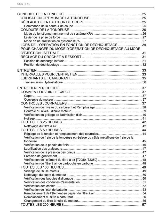 Kubota T-Series Lawn Tractor Manual - User Guide for T1880, T2080, T2380