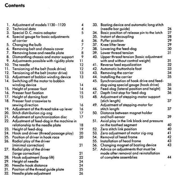 Bernina 1130/1120 Sewing Manual - Digital Repair and Service Guide